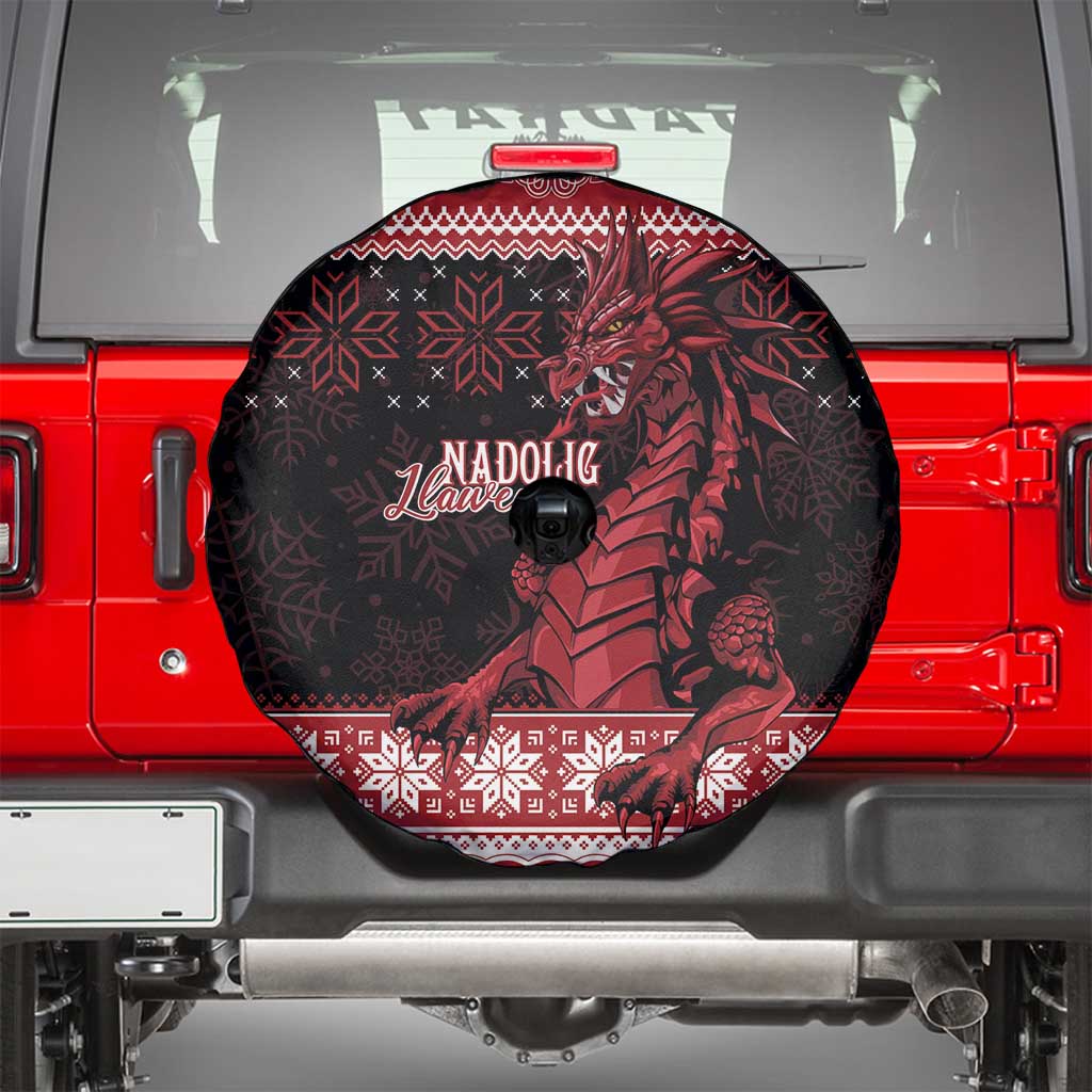Christmas Wales Celtic Spare Tire Cover Welsh Dragon Nadolig Llawen - Wonder Print Shop