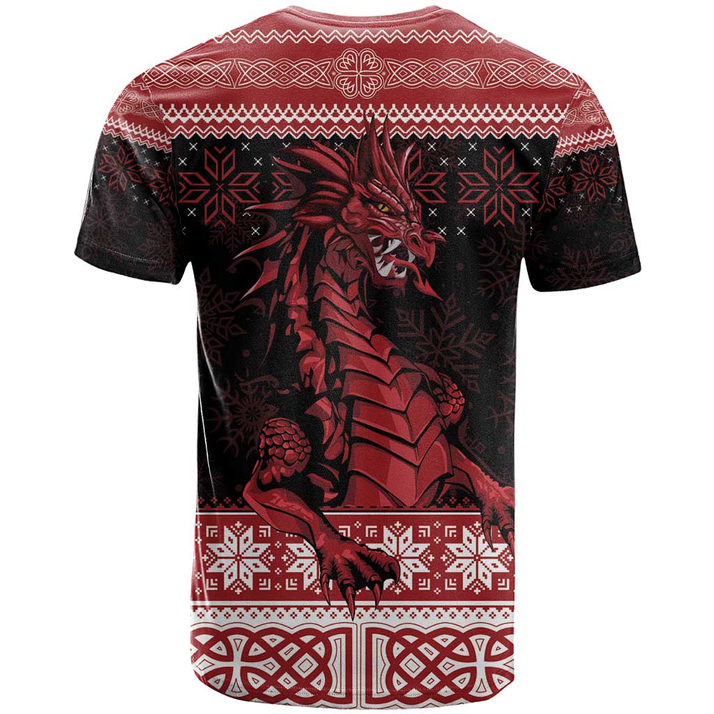 Christmas Wales Celtic T Shirt Welsh Dragon Nadolig Llawen - Wonder Print Shop