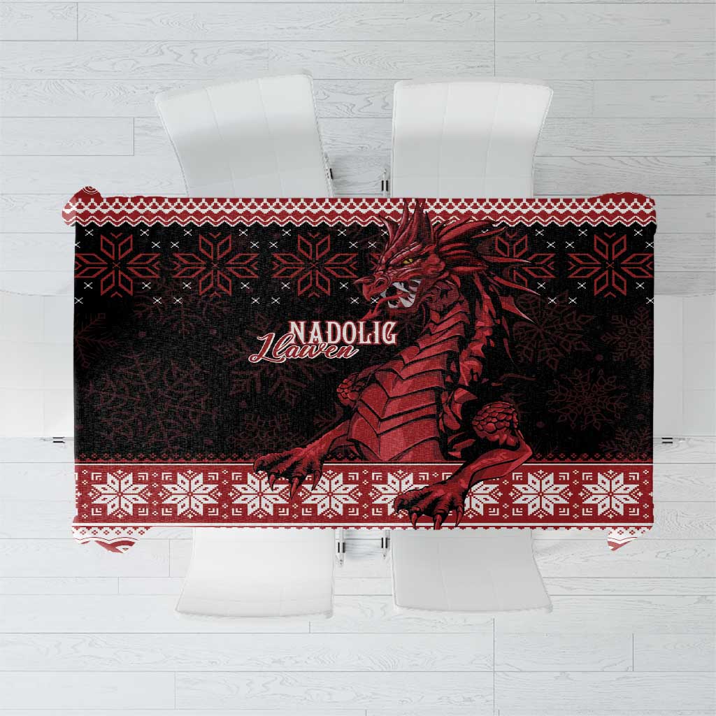 Christmas Wales Celtic Tablecloth Welsh Dragon Nadolig Llawen - Wonder Print Shop
