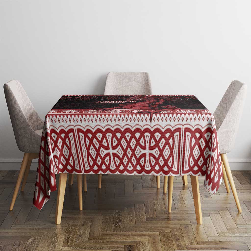 Christmas Wales Celtic Tablecloth Welsh Dragon Nadolig Llawen - Wonder Print Shop