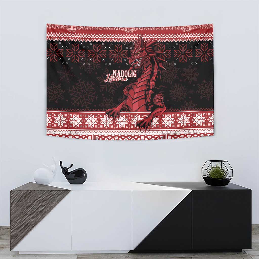 Christmas Wales Celtic Tapestry Welsh Dragon Nadolig Llawen - Wonder Print Shop