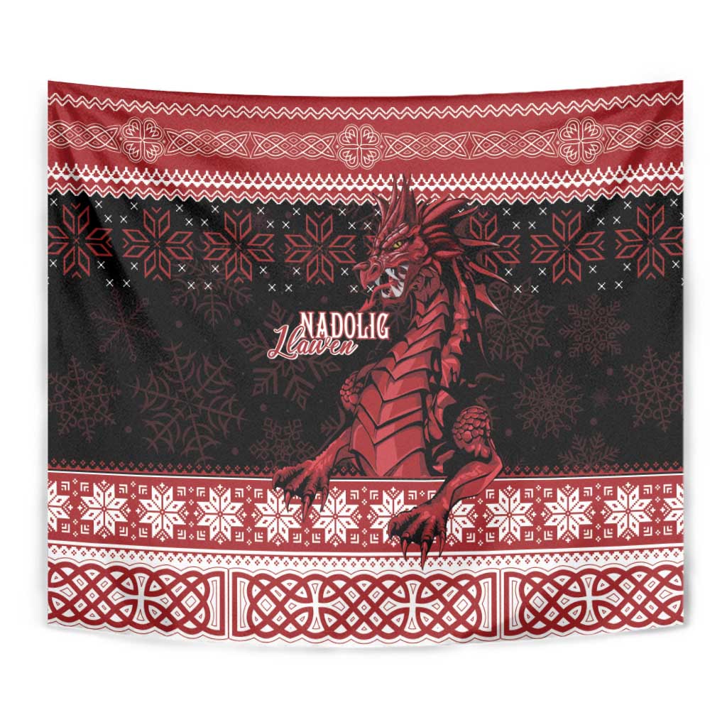 Christmas Wales Celtic Tapestry Welsh Dragon Nadolig Llawen - Wonder Print Shop