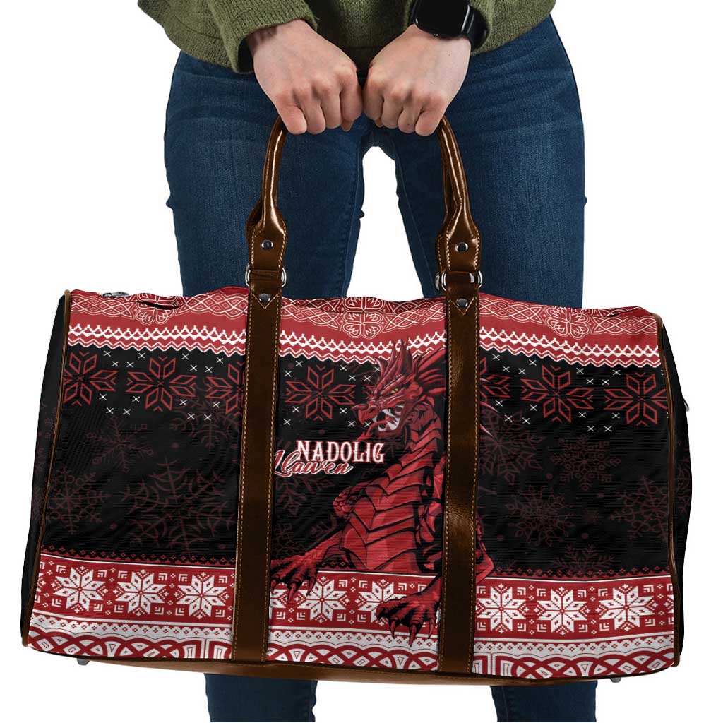 Christmas Wales Celtic Travel Bag Welsh Dragon Nadolig Llawen - Wonder Print Shop