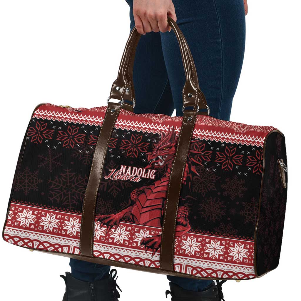 Christmas Wales Celtic Travel Bag Welsh Dragon Nadolig Llawen - Wonder Print Shop