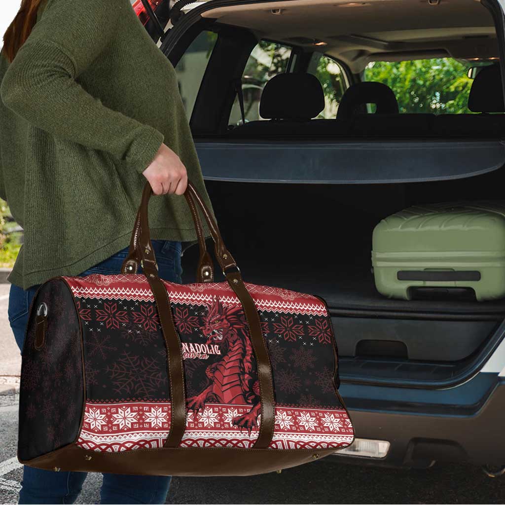 Christmas Wales Celtic Travel Bag Welsh Dragon Nadolig Llawen - Wonder Print Shop