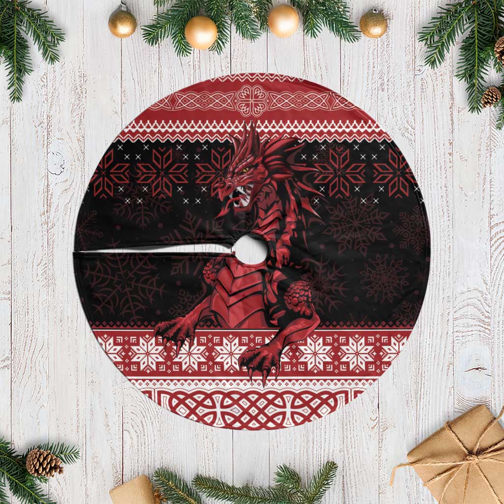 Christmas Wales Celtic Tree Skirt Welsh Dragon Nadolig Llawen - Wonder Print Shop