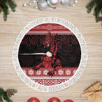 Christmas Wales Celtic Tree Skirt Welsh Dragon Nadolig Llawen - Wonder Print Shop