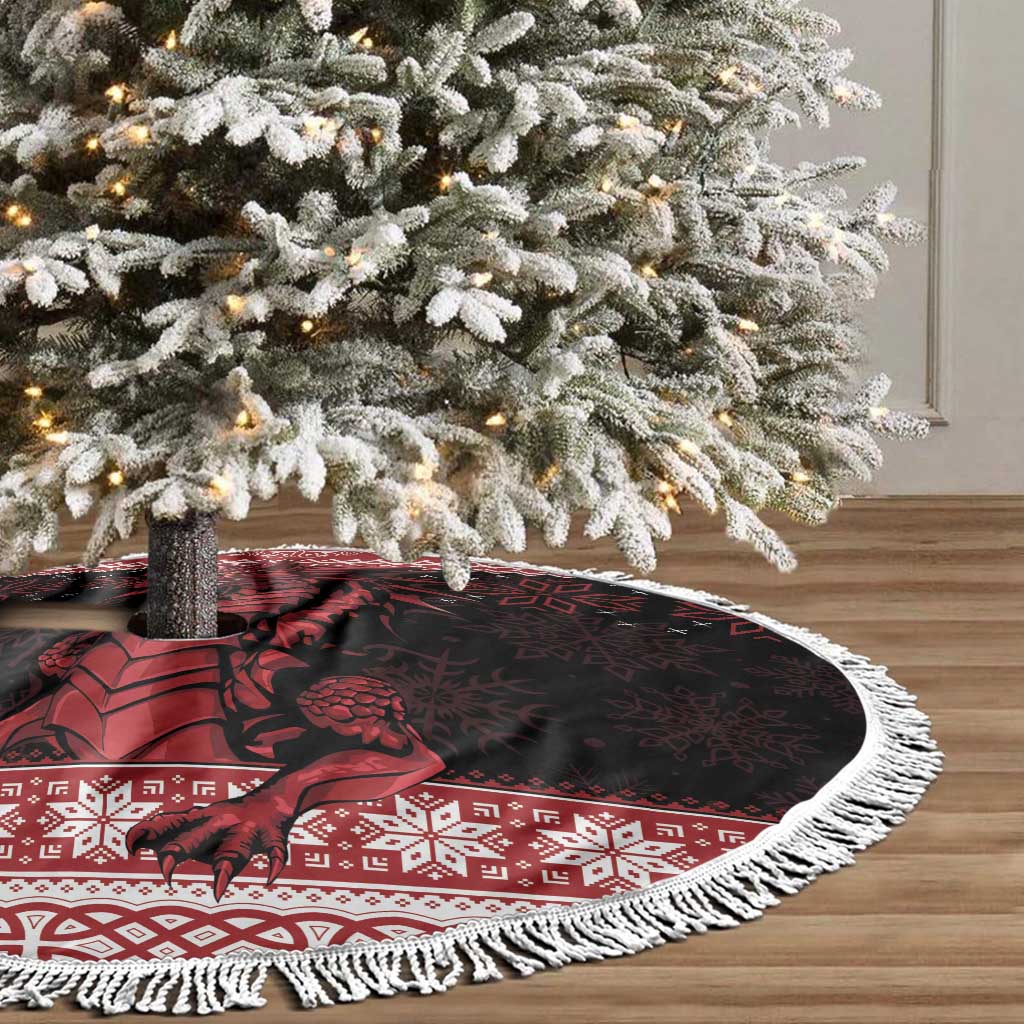 Christmas Wales Celtic Tree Skirt Welsh Dragon Nadolig Llawen - Wonder Print Shop