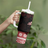 Christmas Wales Celtic Tumbler With Handle Welsh Dragon Nadolig Llawen - Wonder Print Shop