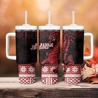 Christmas Wales Celtic Tumbler With Handle Welsh Dragon Nadolig Llawen - Wonder Print Shop