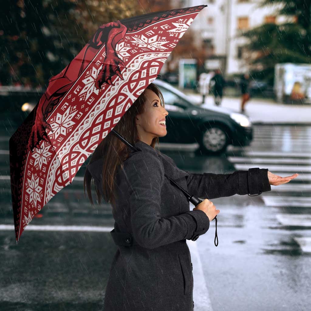Christmas Wales Celtic Umbrella Welsh Dragon Nadolig Llawen - Wonder Print Shop