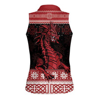 Christmas Wales Celtic Women Sleeveless Polo Shirt Welsh Dragon Nadolig Llawen - Wonder Print Shop