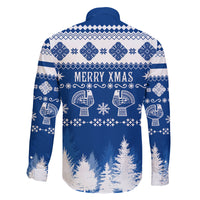 Finland Christmas Hannunvaakuna Tattoo Family Matching Off Shoulder Long Sleeve Dress and Hawaiian Shirt Hyvaa Joulua - Flag Color - Wonder Print Shop