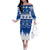 Finland Christmas Hannunvaakuna Tattoo Family Matching Off Shoulder Long Sleeve Dress and Hawaiian Shirt Hyvaa Joulua - Flag Color - Wonder Print Shop