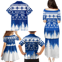 Finland Christmas Hannunvaakuna Tattoo Family Matching Puletasi Dress and Hawaiian Shirt Hyvaa Joulua - Flag Color - Wonder Print Shop