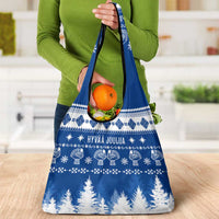 Finland Christmas Hannunvaakuna Tattoo Grocery Bag Hyvaa Joulua - Flag Color