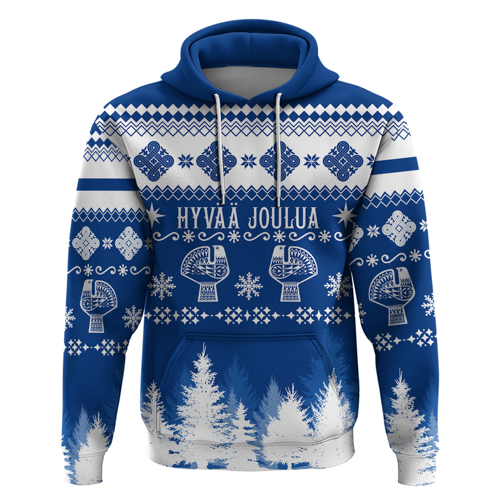 Finland Christmas Hannunvaakuna Tattoo Hoodie Hyvaa Joulua - Flag Color - Wonder Print Shop
