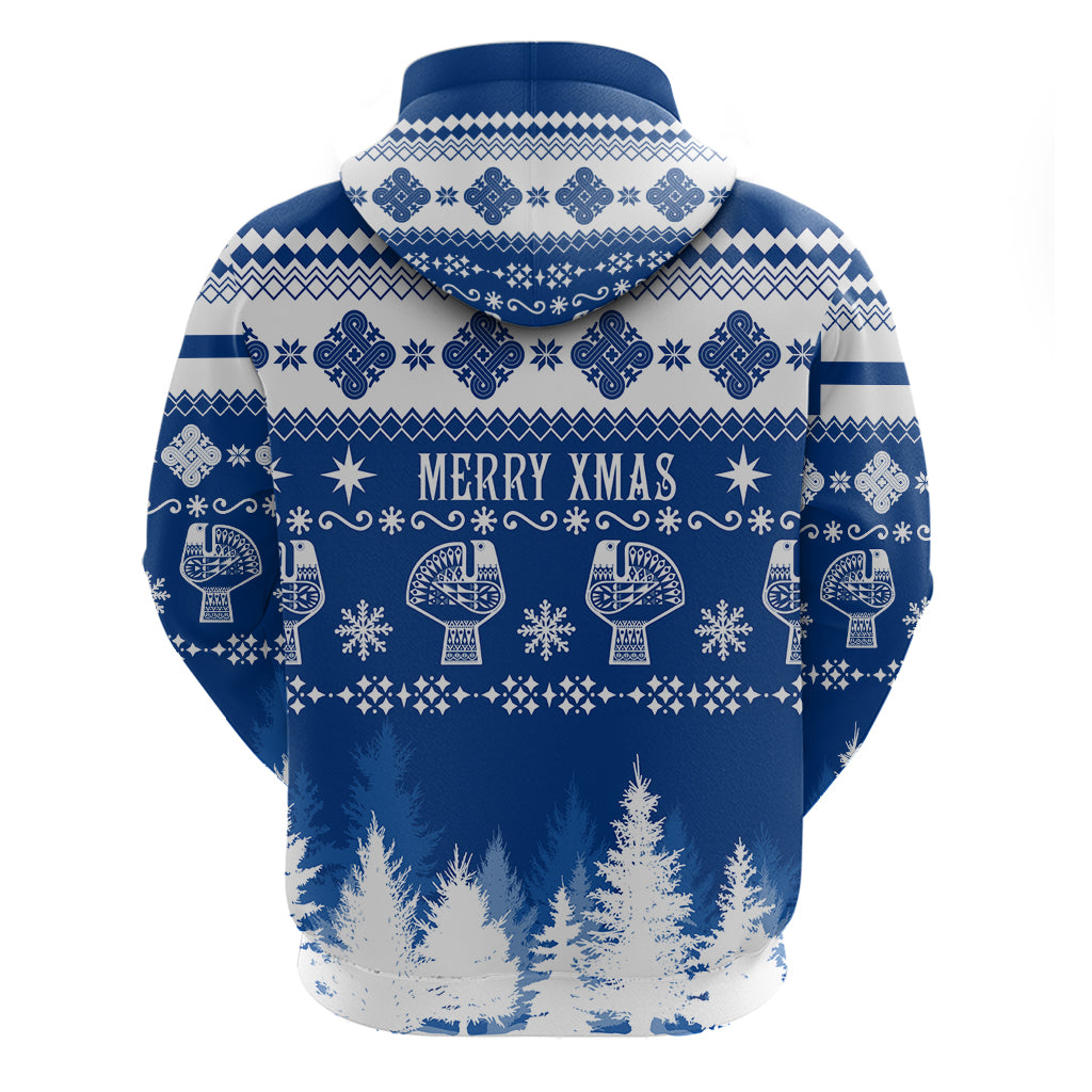 Finland Christmas Hannunvaakuna Tattoo Hoodie Hyvaa Joulua - Flag Color - Wonder Print Shop