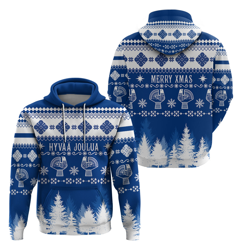 Finland Christmas Hannunvaakuna Tattoo Hoodie Hyvaa Joulua - Flag Color - Wonder Print Shop