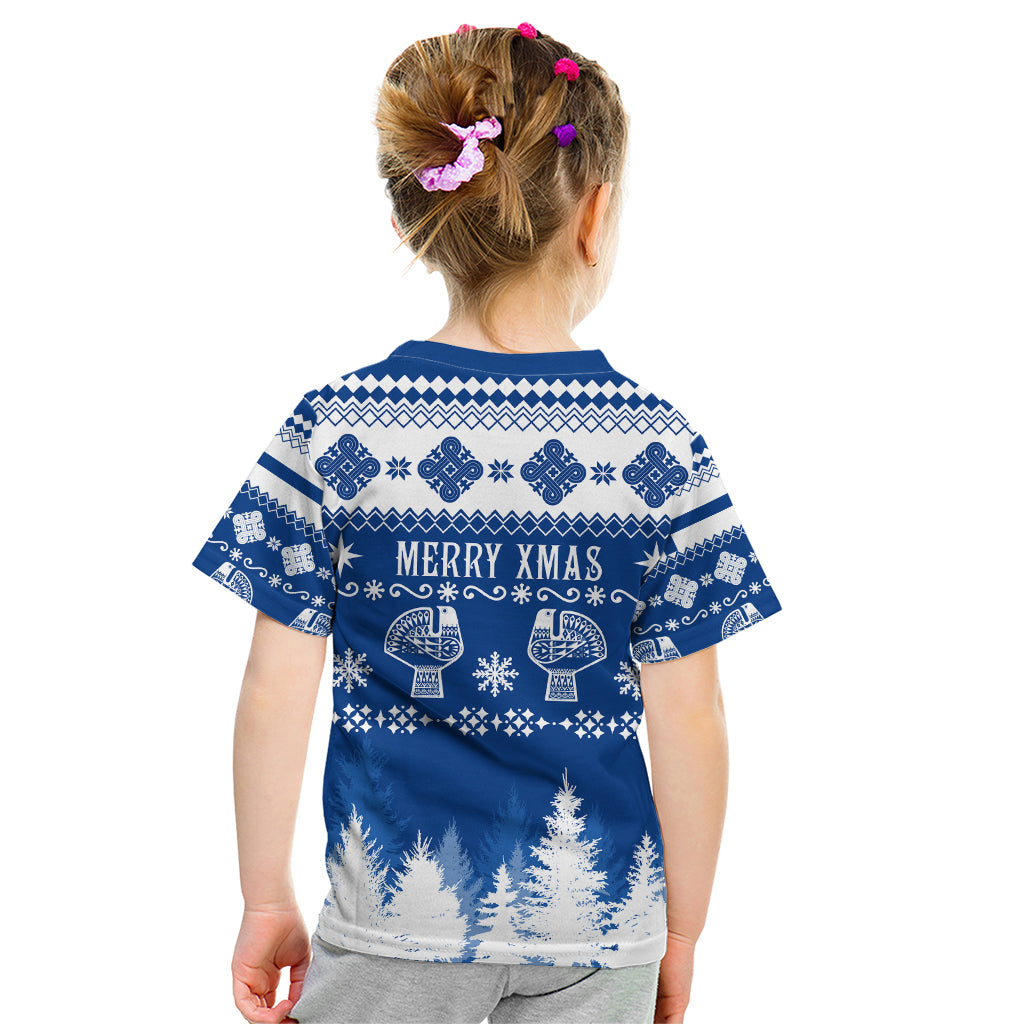 Finland Christmas Hannunvaakuna Tattoo Kid T Shirt Hyvaa Joulua - Flag Color - Wonder Print Shop