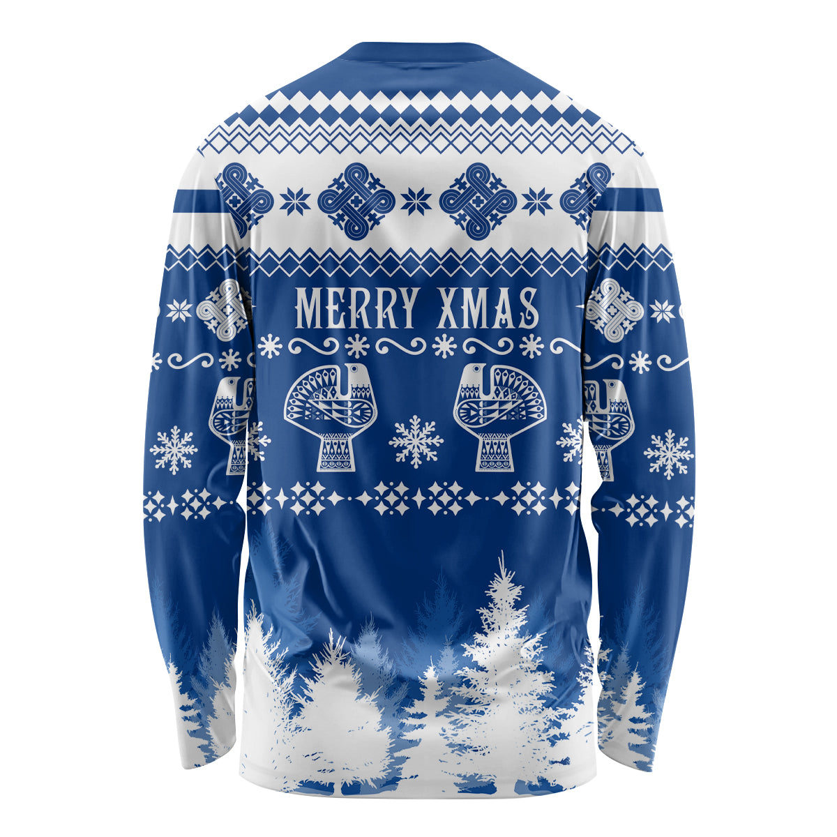 Finland Christmas Hannunvaakuna Tattoo Long Sleeve Shirt Hyvaa Joulua - Flag Color - Wonder Print Shop