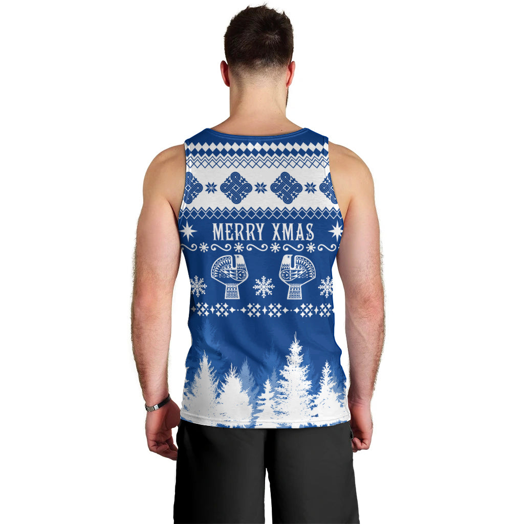 Finland Christmas Hannunvaakuna Tattoo Men Tank Top Hyvaa Joulua - Flag Color - Wonder Print Shop
