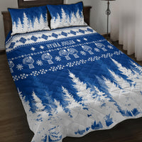 Finland Christmas Hannunvaakuna Tattoo Quilt Bed Set Hyvaa Joulua - Flag Color - Wonder Print Shop