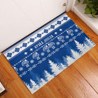 Finland Christmas Hannunvaakuna Tattoo Rubber Doormat Hyvaa Joulua - Flag Color - Wonder Print Shop