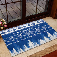 Finland Christmas Hannunvaakuna Tattoo Rubber Doormat Hyvaa Joulua - Flag Color - Wonder Print Shop