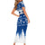 Finland Christmas Hannunvaakuna Tattoo Short Sleeve Bodycon Dress Hyvaa Joulua - Flag Color - Wonder Print Shop