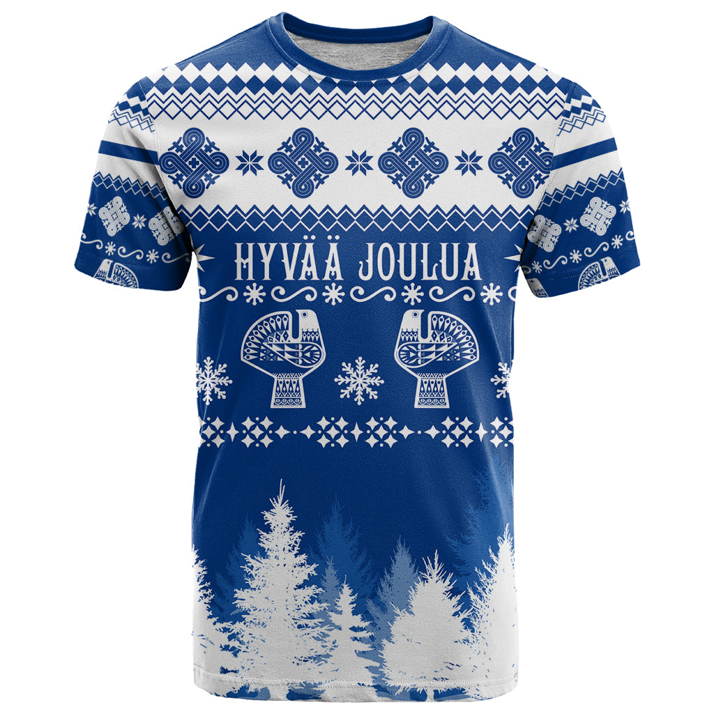 Finland Christmas Hannunvaakuna Tattoo T Shirt Hyvaa Joulua - Flag Color - Wonder Print Shop