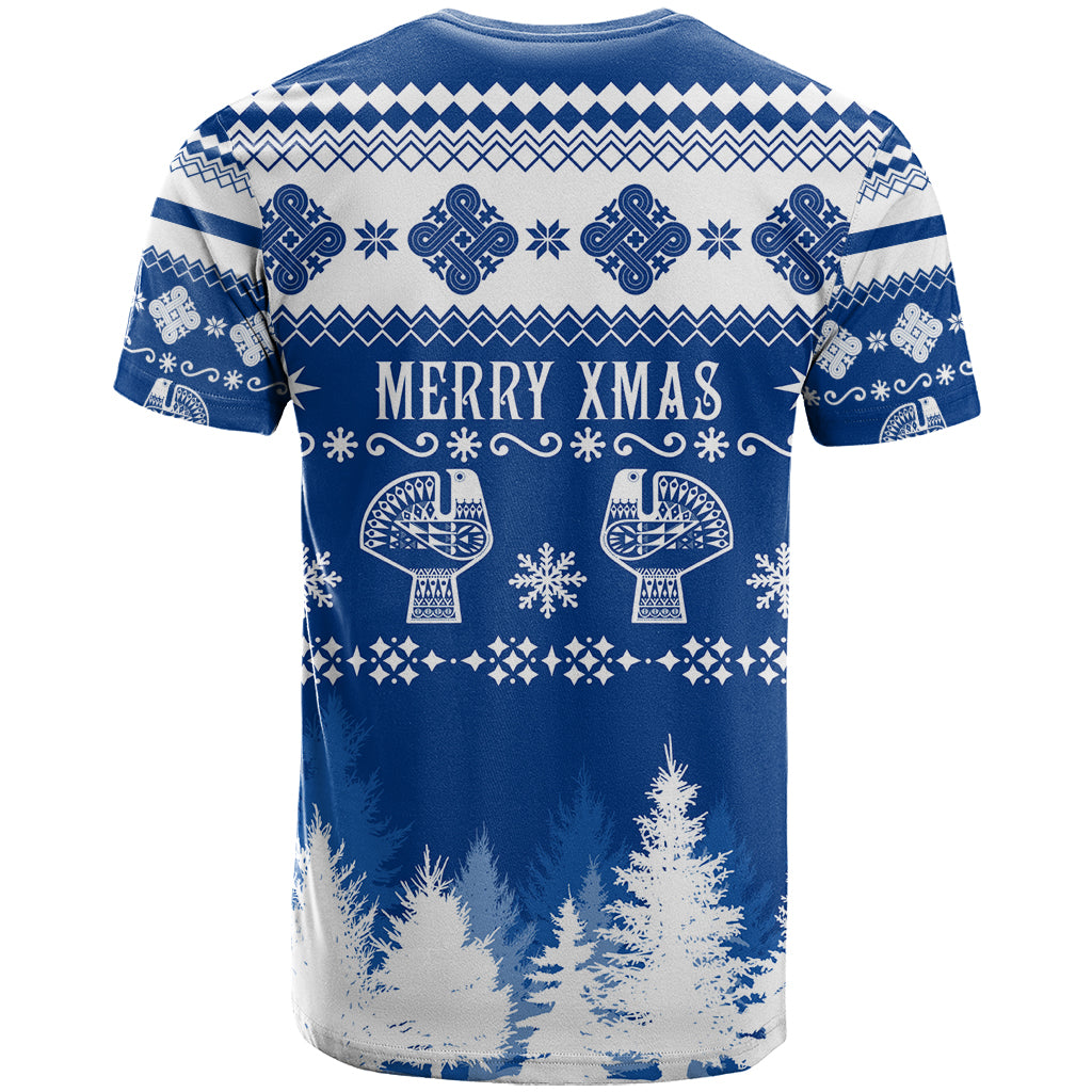 Finland Christmas Hannunvaakuna Tattoo T Shirt Hyvaa Joulua - Flag Color - Wonder Print Shop