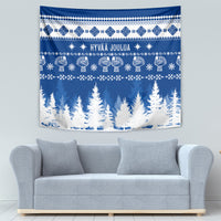 Finland Christmas Hannunvaakuna Tattoo Tapestry Hyvaa Joulua - Flag Color - Wonder Print Shop