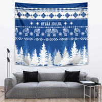 Finland Christmas Hannunvaakuna Tattoo Tapestry Hyvaa Joulua - Flag Color - Wonder Print Shop