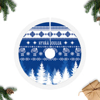 Finland Christmas Hannunvaakuna Tattoo Tree Skirt Hyvaa Joulua - Flag Color - Wonder Print Shop