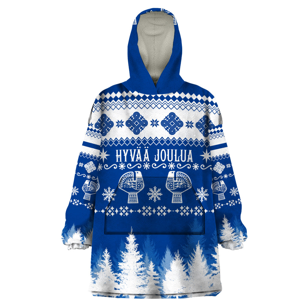Finland Christmas Hannunvaakuna Tattoo Wearable Blanket Hoodie Hyvaa Joulua - Flag Color - Wonder Print Shop