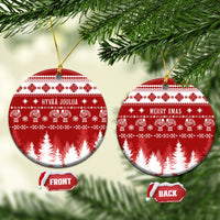 Finland Christmas Hannunvaakuna Tattoo Ceramic Ornament Hyvaa Joulua - Red LT7 - Wonder Print Shop