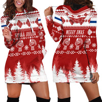 Finland Christmas Hannunvaakuna Tattoo Hoodie Dress Hyvaa Joulua - Red - Wonder Print Shop