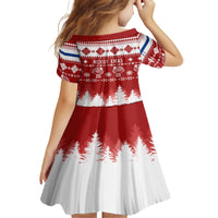 Finland Christmas Hannunvaakuna Tattoo Kid Short Sleeve Dress Hyvaa Joulua - Red - Wonder Print Shop