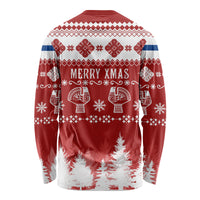 Finland Christmas Hannunvaakuna Tattoo Long Sleeve Shirt Hyvaa Joulua - Red - Wonder Print Shop