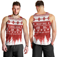 Finland Christmas Hannunvaakuna Tattoo Men Tank Top Hyvaa Joulua - Red - Wonder Print Shop