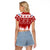 Finland Christmas Hannunvaakuna Tattoo Raglan Cropped T Shirt Hyvaa Joulua - Red - Wonder Print Shop