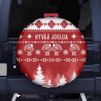 Finland Christmas Hannunvaakuna Tattoo Spare Tire Cover Hyvaa Joulua - Red - Wonder Print Shop