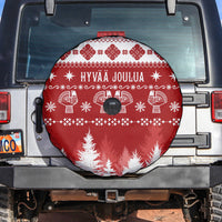 Finland Christmas Hannunvaakuna Tattoo Spare Tire Cover Hyvaa Joulua - Red - Wonder Print Shop