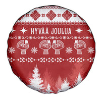 Finland Christmas Hannunvaakuna Tattoo Spare Tire Cover Hyvaa Joulua - Red - Wonder Print Shop