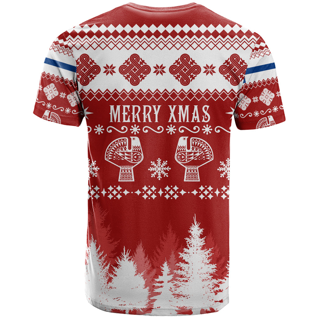 Finland Christmas Hannunvaakuna Tattoo T Shirt Hyvaa Joulua - Red - Wonder Print Shop