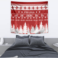 Finland Christmas Hannunvaakuna Tattoo Tapestry Hyvaa Joulua - Red - Wonder Print Shop