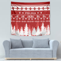 Finland Christmas Hannunvaakuna Tattoo Tapestry Hyvaa Joulua - Red - Wonder Print Shop