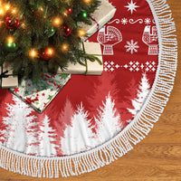 Finland Christmas Hannunvaakuna Tattoo Tree Skirt Hyvaa Joulua - Red - Wonder Print Shop
