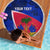 Personalised Haiti Independence Anniversary Beach Blanket Mix Hibiscus - Flag Color LT7 - Wonder Print Shop